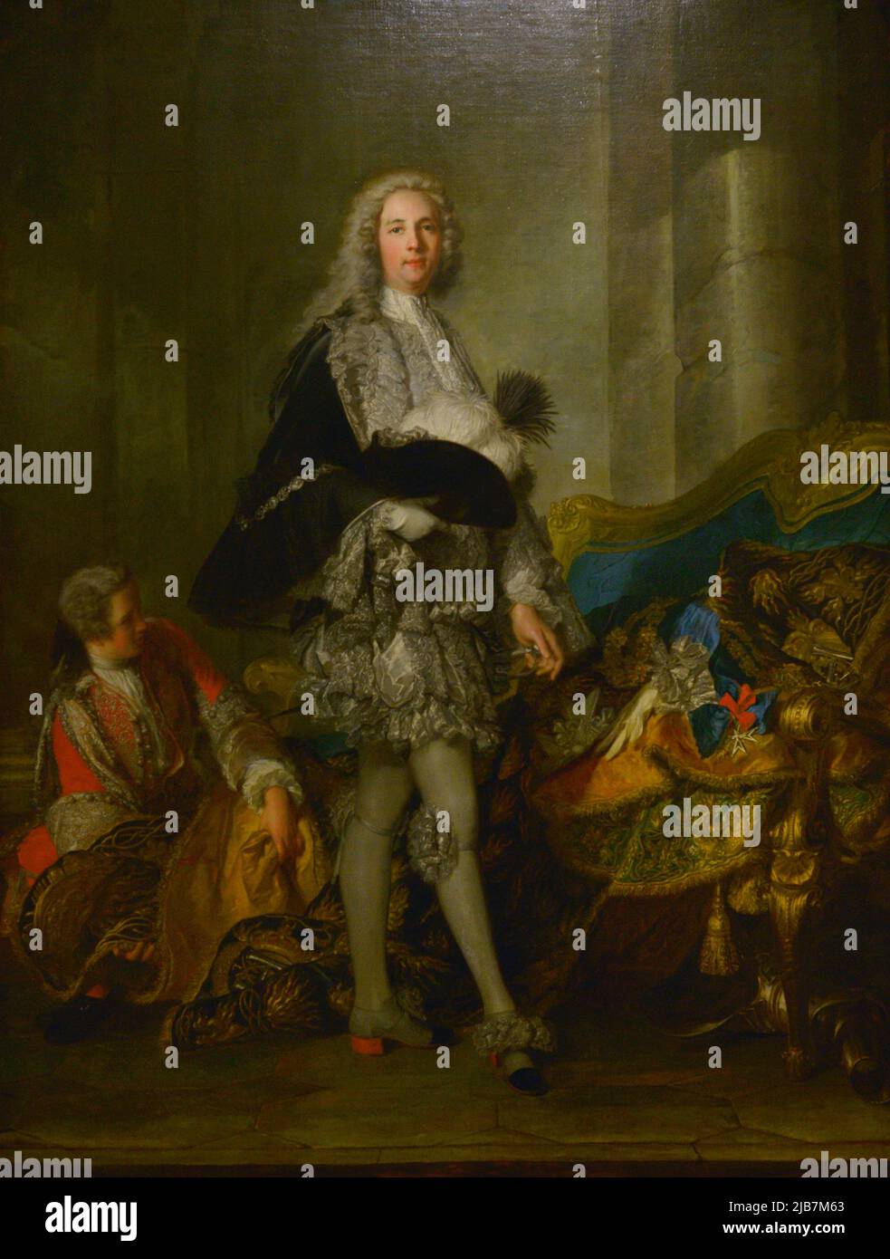 Louis François Armand de Vignerot du Plessis, Marschall Herzog von Richelieu (1696-1788). Französischer Soldat und Politiker. Porträt von Jean Marc Nattier (1685-1766), 1732. Öl auf Leinwand. Calouste Gulbenkian Museum. Lissabon, Portugal. Stockfoto