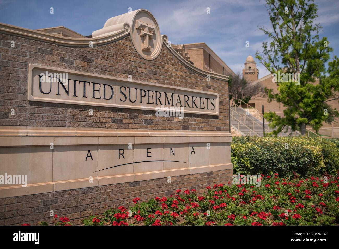 Lubbock, Texas - 5. Juni 2021: College-Campus der Texas Tech University Red Raiders Stockfoto