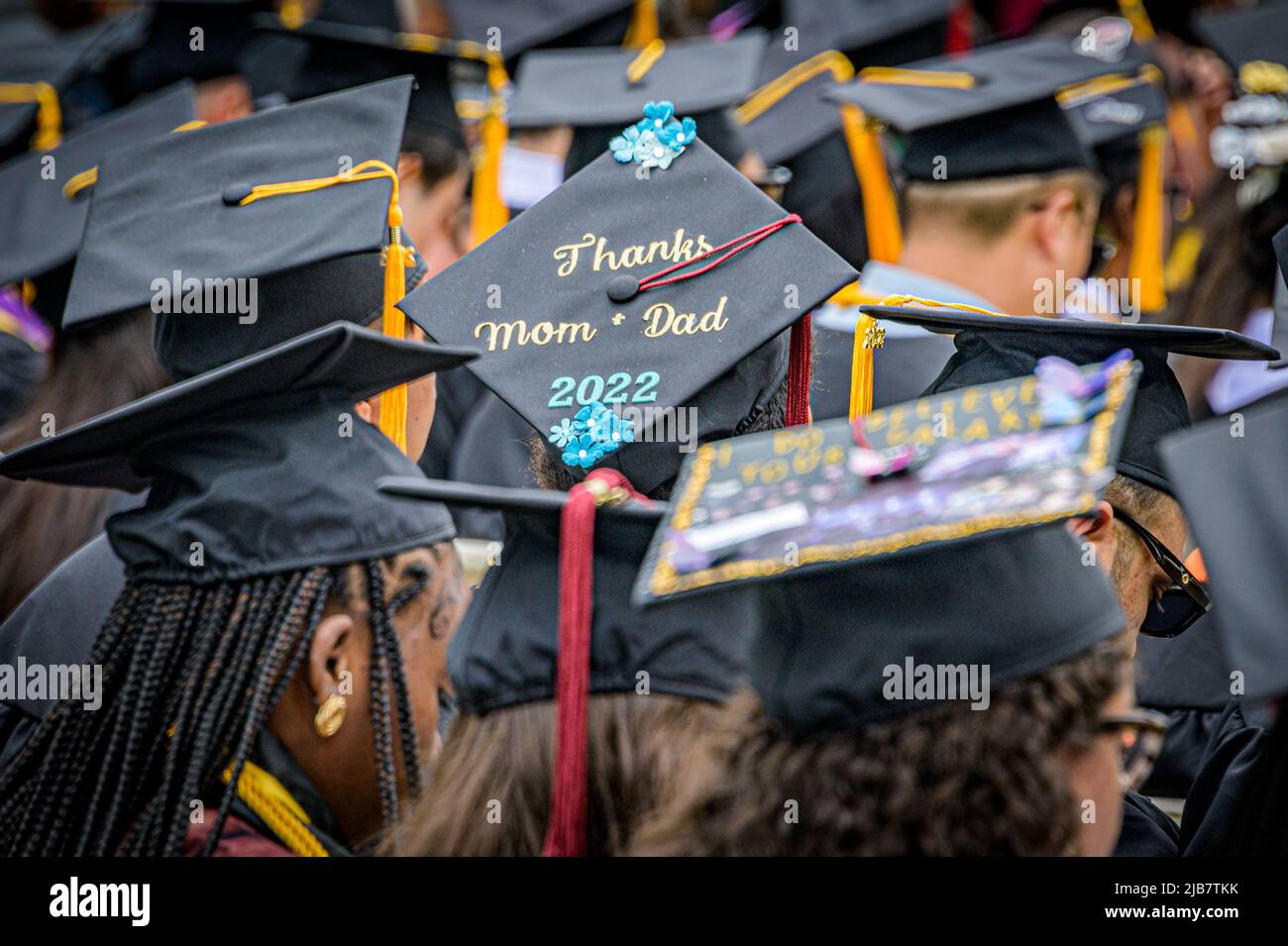USA. 03.. Juni 2022. Am 3. Juni 2022 würdigte das City College of New York (CCNY) die Absolventen der Class of 2022 bei ihrer Eröffnungszeremonie 169. mit dem Keynote-Sprecher Dr. Anthony S. Fauci und dem Dokumentarfilmer Stanley Nelson, um die 2022 Ehrendoktortitel der CCNY zu erhalten. (Foto von Erik McGregor/Sipa USA) Quelle: SIPA USA/Alamy Live News Stockfoto