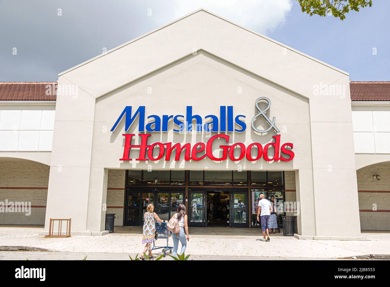 Aventura Florida Miami, Marshalls & HomeGoods Discountkaufhaus, Inneneinrichtung, Geschäfte, Außeneingang Stockfoto