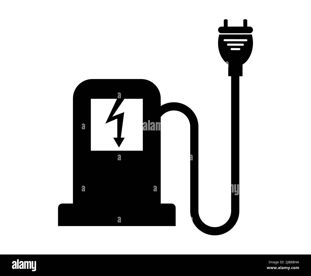 Autoladegerät Symbol, Autos tanken isolieren auf schwarzem Hintergrund, Vektor-Illustration Stock Vektor