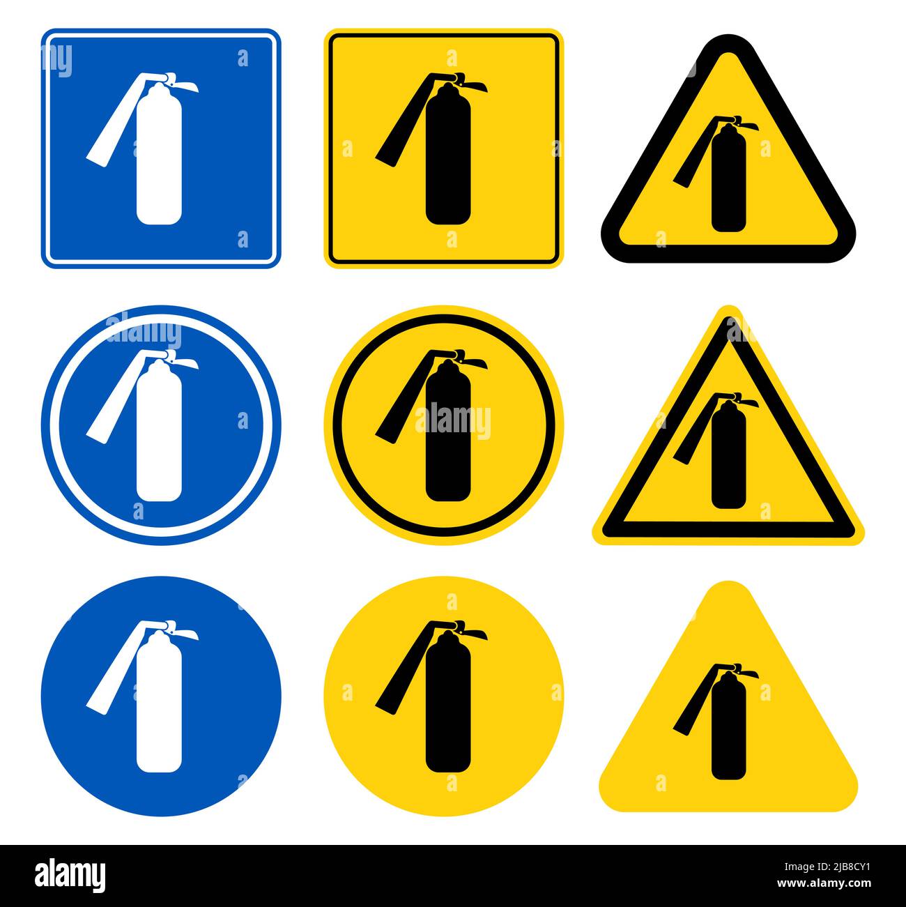 Feuerlöscher-Symbol auf weißem Hintergrund.Vektorgrafik Stock Vektor