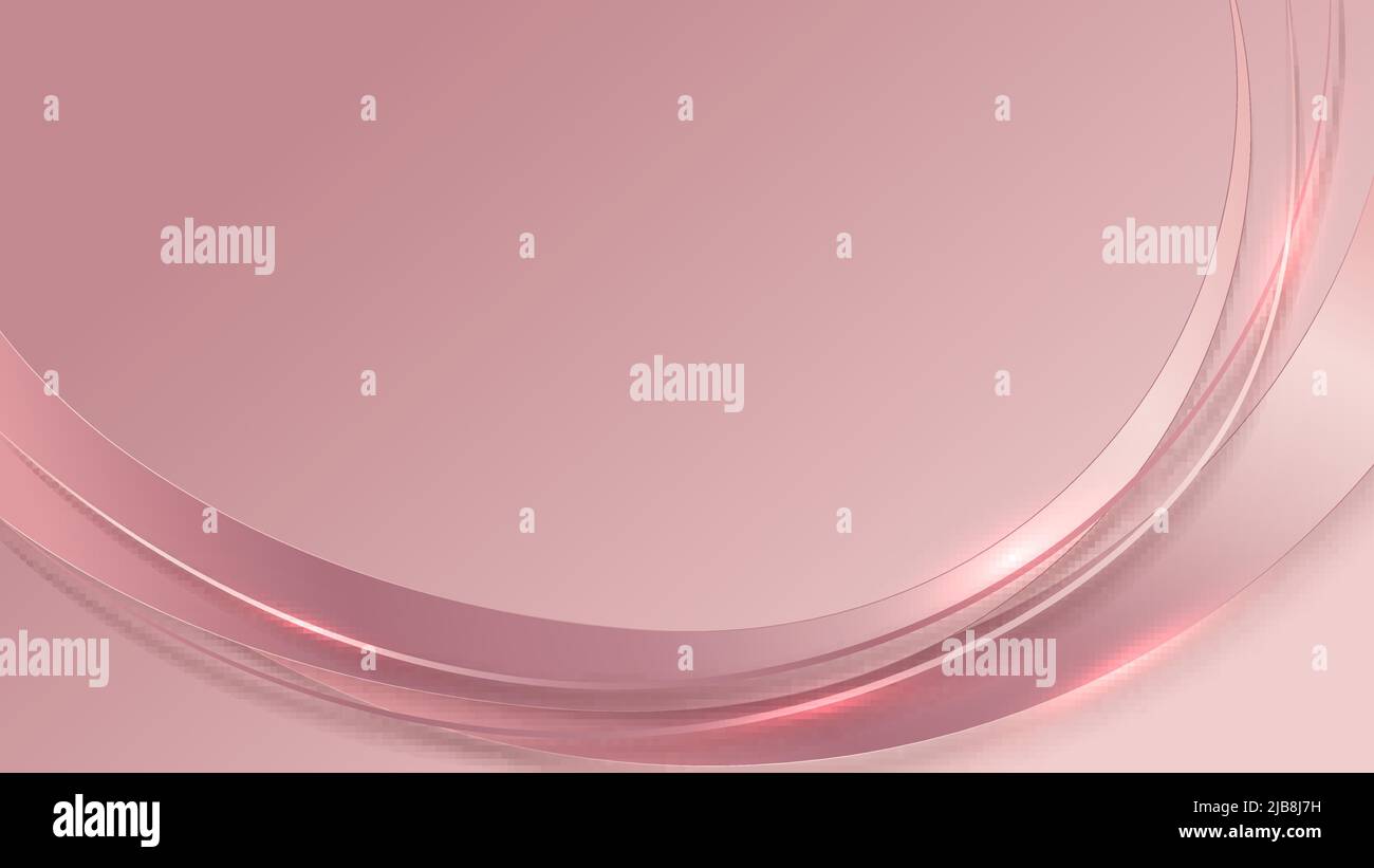 Abstrakt Luxus Vorlage Hintergrund 3D rosa geschwungene Linien Formen überlappenden Schichten mit Beleuchtung. Vektorgrafik Stock Vektor