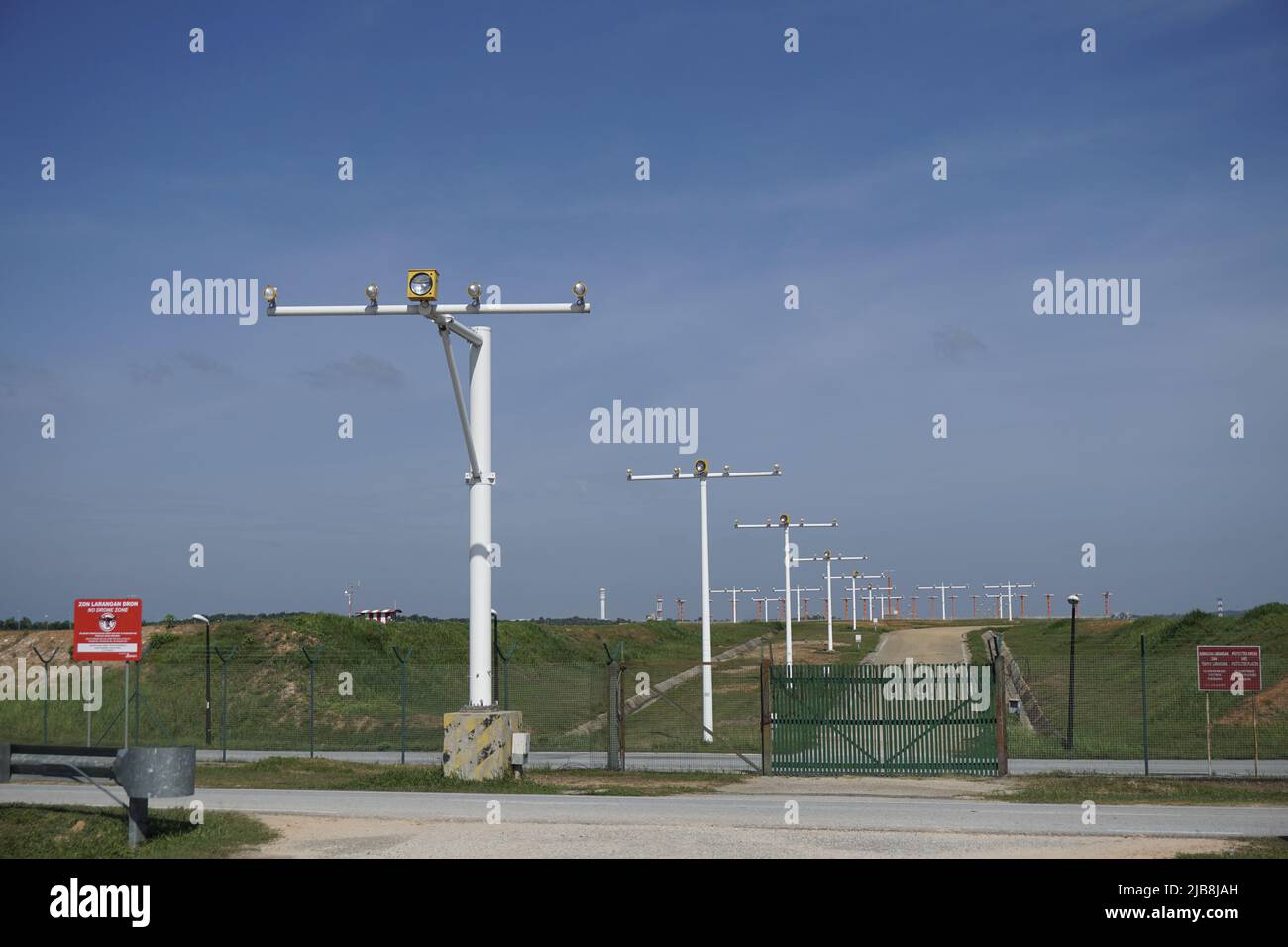 Landeanflugscheinwerfer Stockfoto