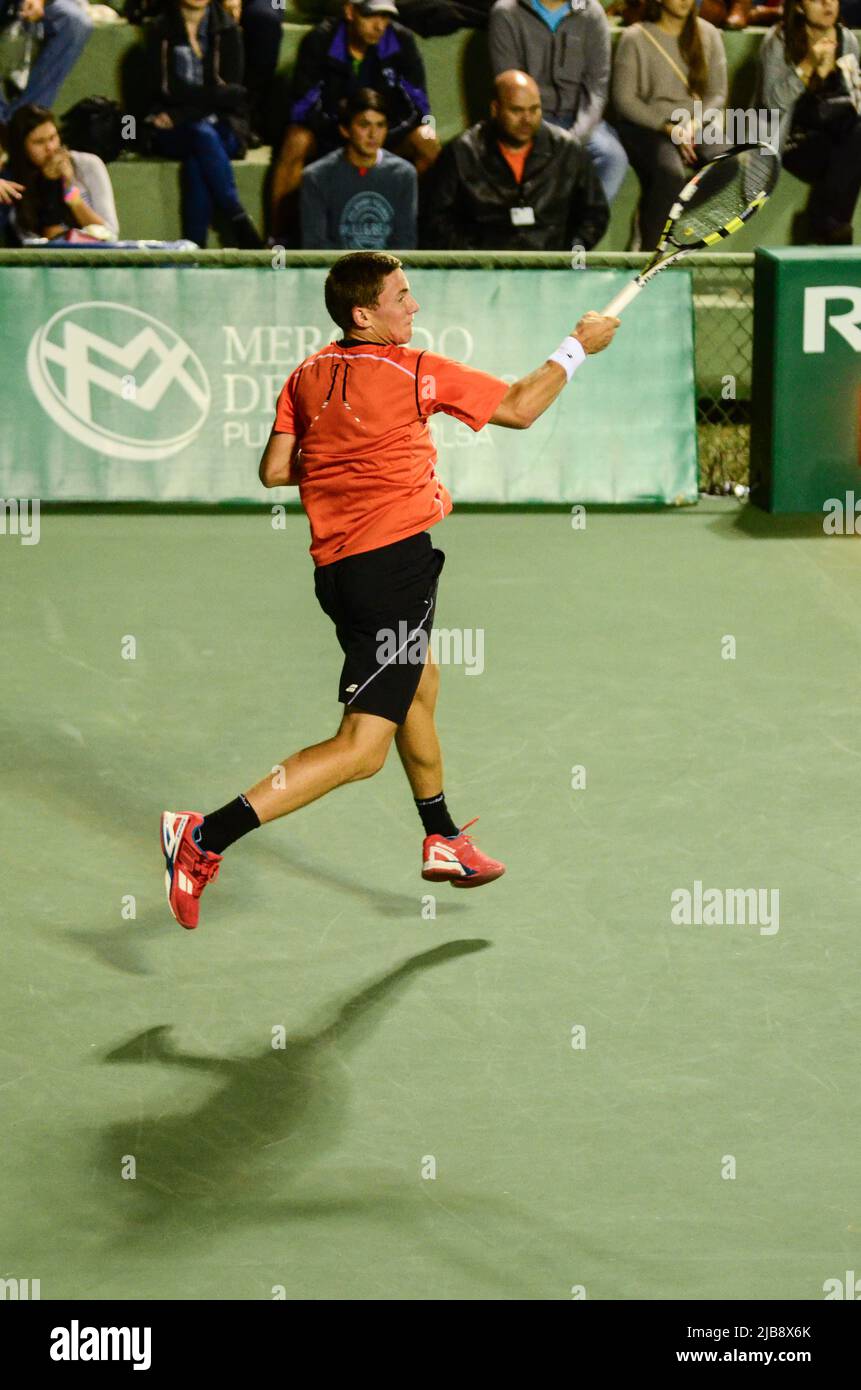 SAN JOSE, Costa Rica. 10.. Januar 2015 - der Junioren-Tennisspieler Casper Ruud wurde zum Champion der 51. Ausgabe des Coffee Bowl Competitio ernannt Stockfoto