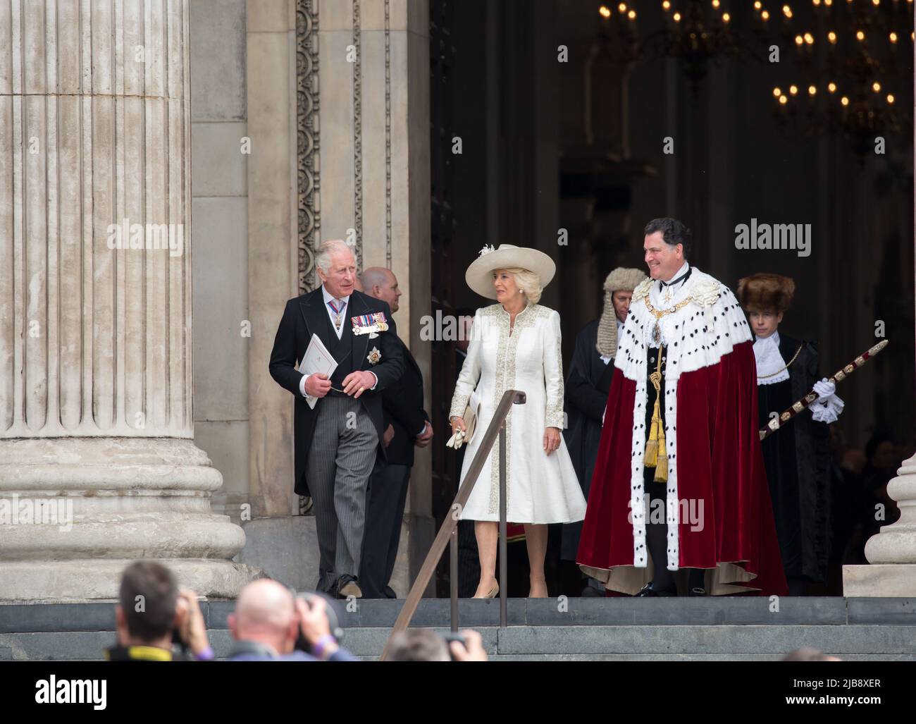 London, großbritannien 3.. juni 2022 Prinz Charles , Camilla Herzogin von Cornwall nehmen am Erntedankgottesdienst für das Platin-Jubiläum von Queen Elizabeth II Teil Stockfoto