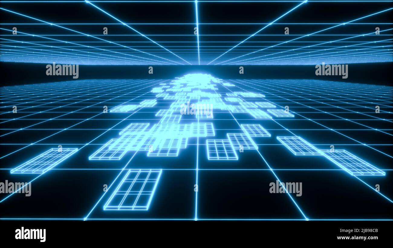 Ein Daten-Stream-Hintergrund (3D Rendering) Stockfoto