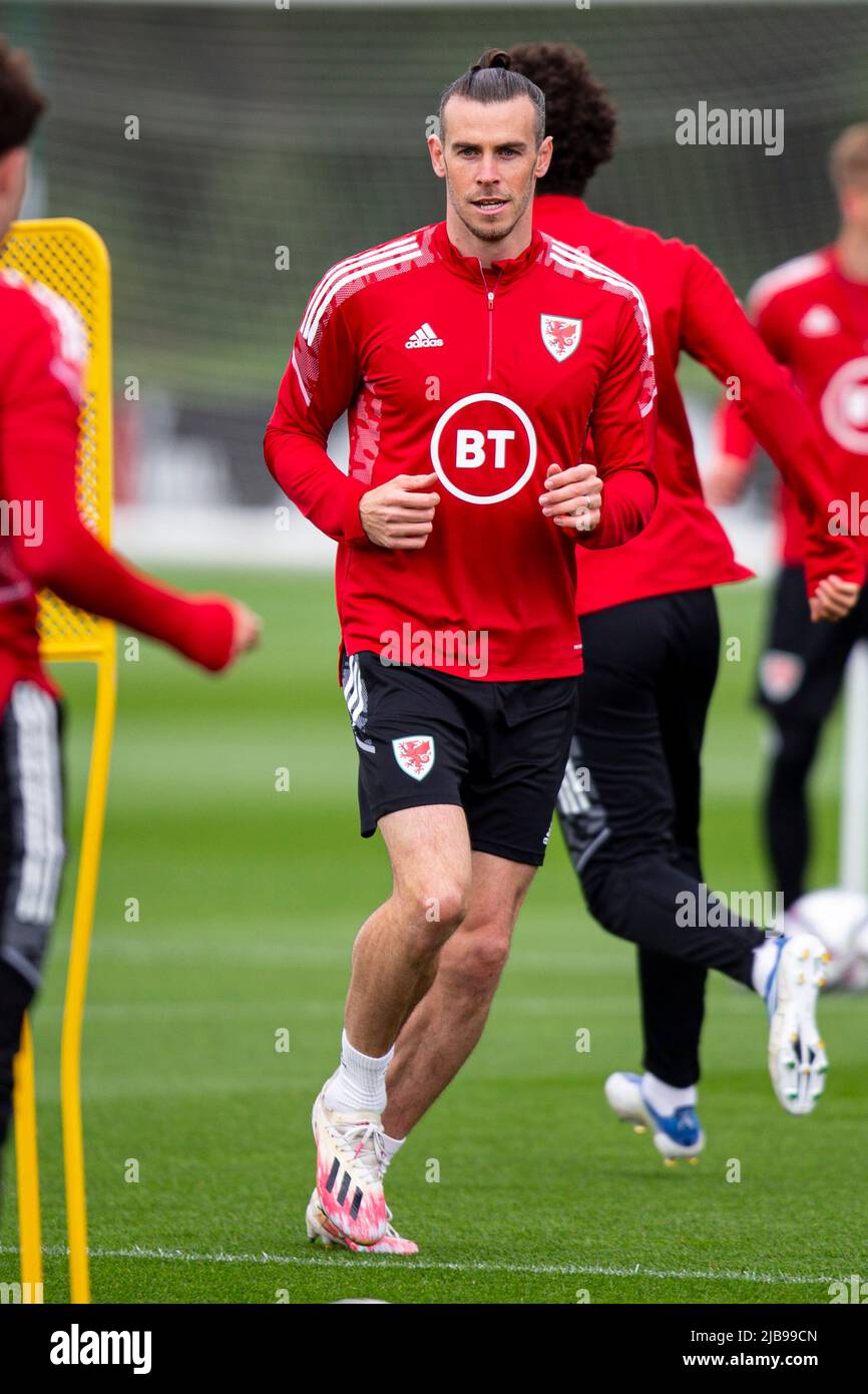 Hensol, Großbritannien. 04.. Juni 2022. Gareth Bale aus Wales in der Ausbildung. Wales MD1 Training Session im Wale Resort am 4.. Juni 2022 vor dem FIFA World Cup Play Off Finale 2022 gegen die Ukraine. Quelle: Lewis Mitchell/Alamy Live News Stockfoto