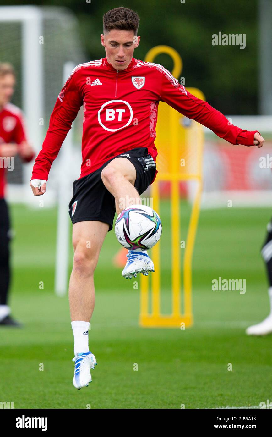 Hensol, Großbritannien. 04.. Juni 2022. Harry Wilson aus Wales im Training. Wales MD1 Training Session im Wale Resort am 4.. Juni 2022 vor dem FIFA World Cup Play Off Finale 2022 gegen die Ukraine. Quelle: Lewis Mitchell/Alamy Live News Stockfoto