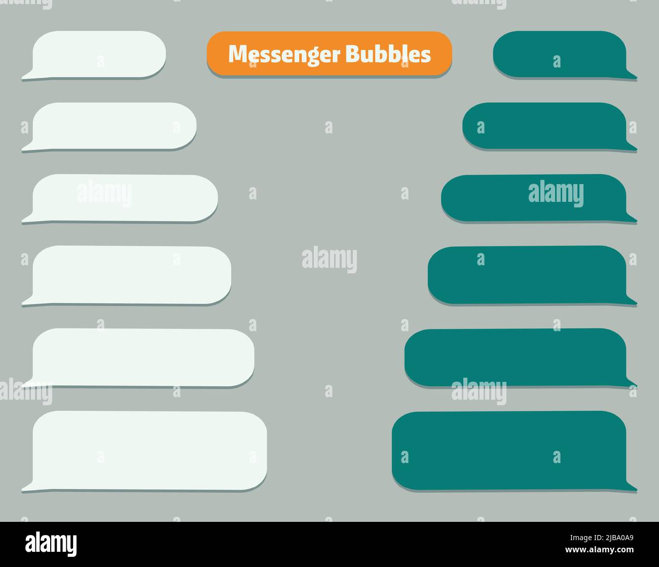 Chat-Box-Nachrichtenblasen. Balloon Messenger-Bildschirmvorlage. Vektor-Flat-Dialog. Social-Media-Anwendung. Chat-Schnittstelle Stock Vektor