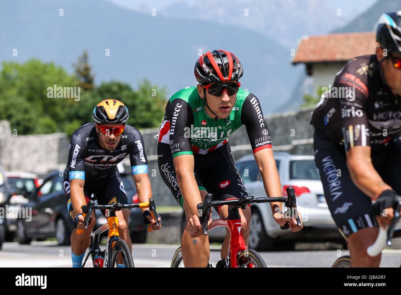 Monfalcone, Monfalcone, Italien, 04. Juni 2022, Matteo Zurlo ZALF EROMOBIL FIOR während des Adriatica Ionica Race -Tappa 1 Tarvisio/Monfalcone - Street Cycling Stockfoto