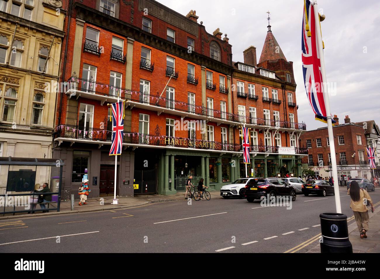 Harte and Garter Hotel in der Stadt Windsor, London, Großbritannien Stockfoto