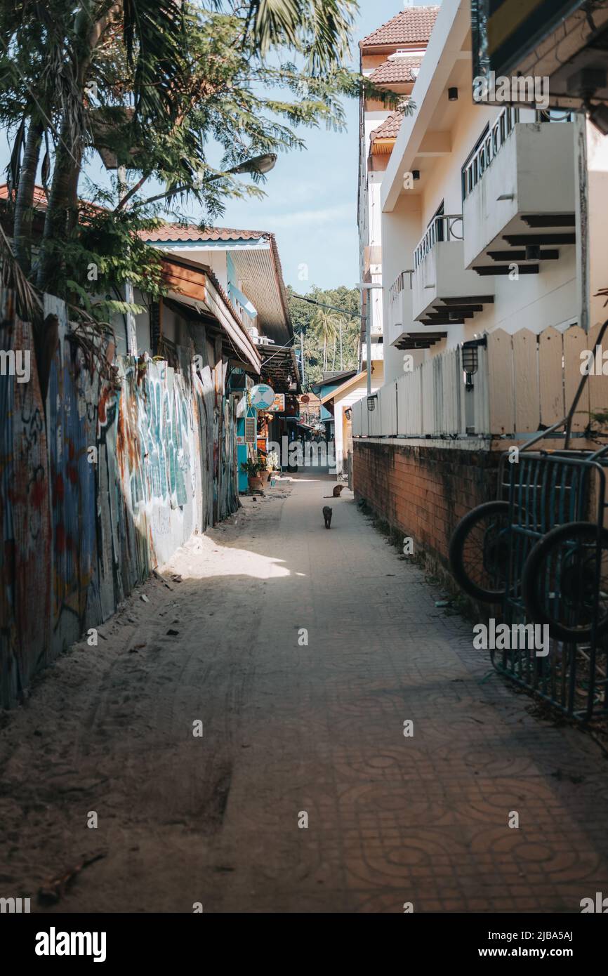 Gasse in der Stadt Koh Phi Phi Don, Thailand Stockfoto