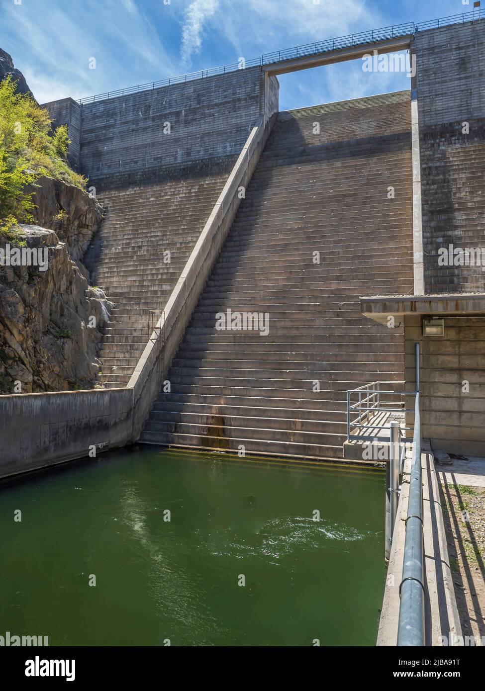 Stagecoach Dam, Stagecoach State Park, Oak Creek, Colorado. Stockfoto