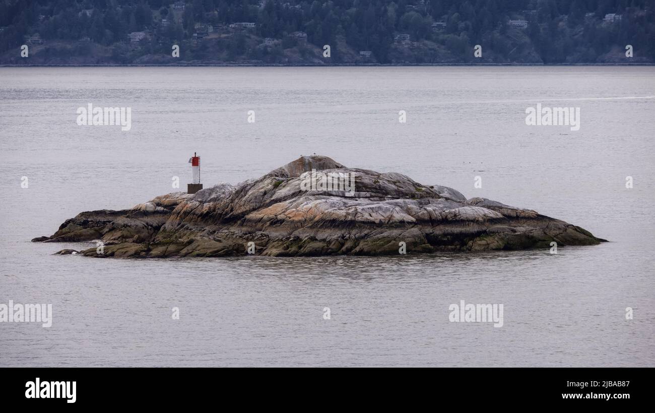 Rocky Island in Howe Sound. Horseshoe Bay, West Vancouver, British Columbia, Kanada Stockfoto