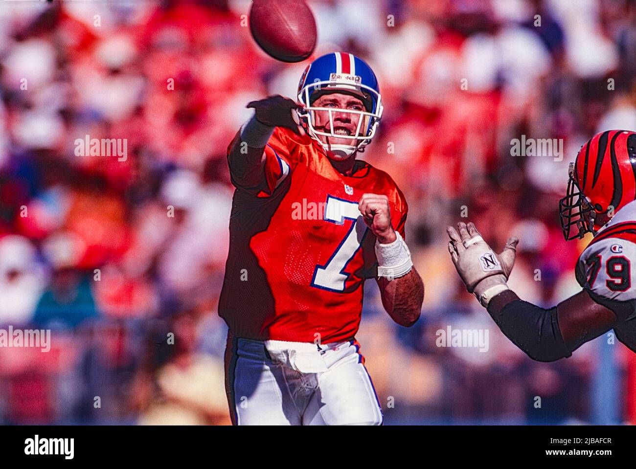John Elway, Denver Broncos Quarterback. Stockfoto