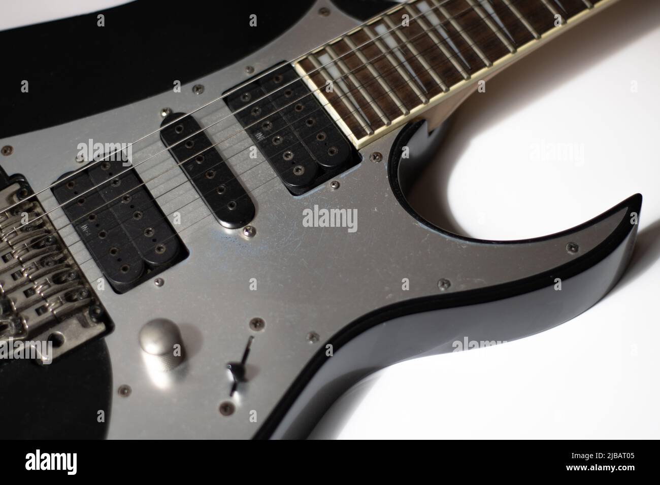 Black and White Electro Guitar Stockfoto