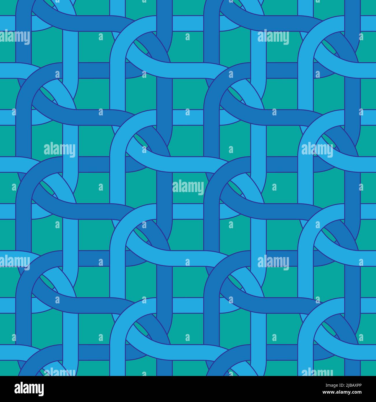 Geometrisches Nahtmuster. Ineinander verschließende Wellen-Textildruck. Vektorgrafik. Stock Vektor