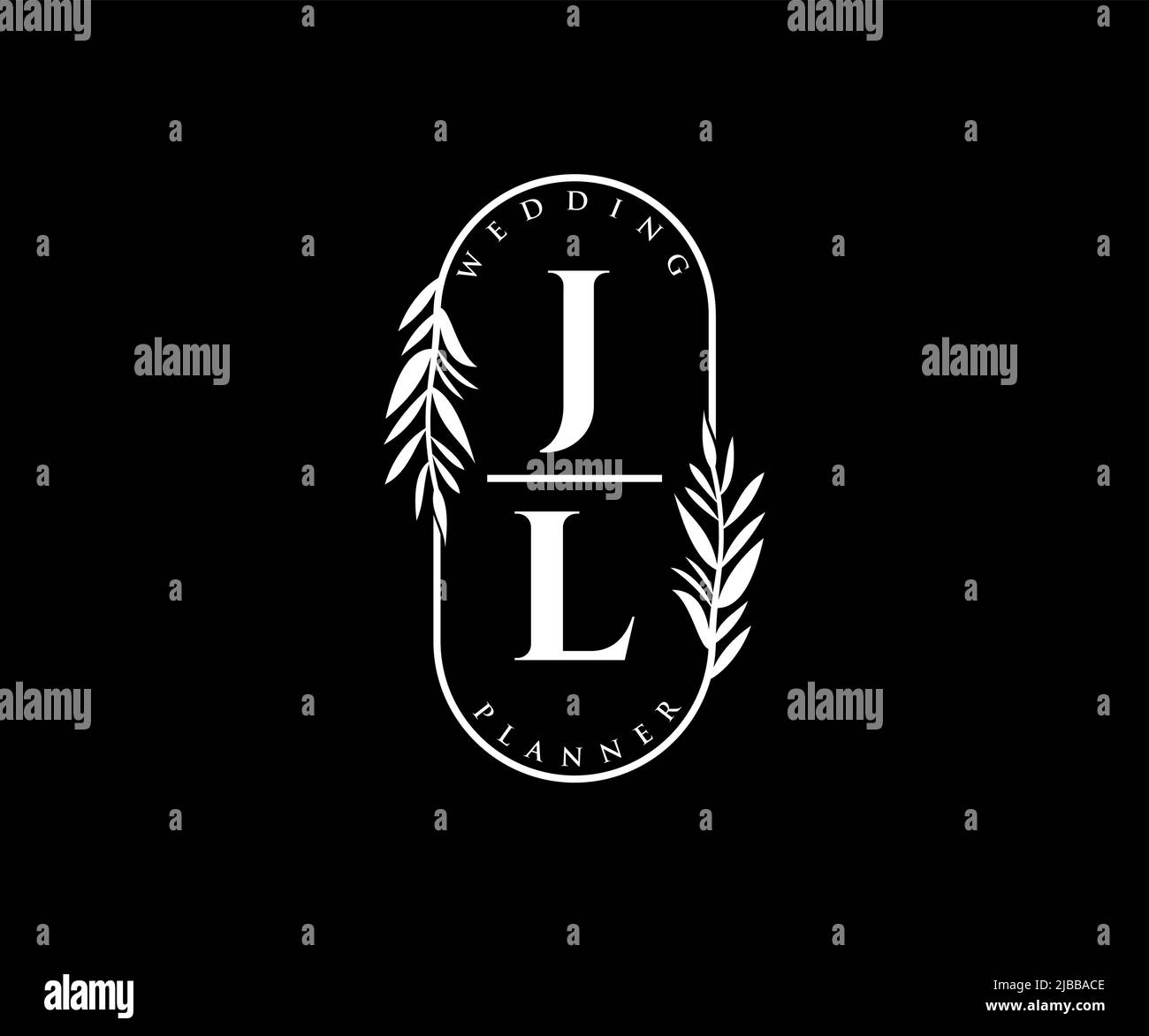 JL Initials Letter Hochzeit Monogram Logos Kollektion, handgezeichnete moderne minimalistische und florale Vorlagen für Einladungskarten, Save the Date, elegant Stock Vektor