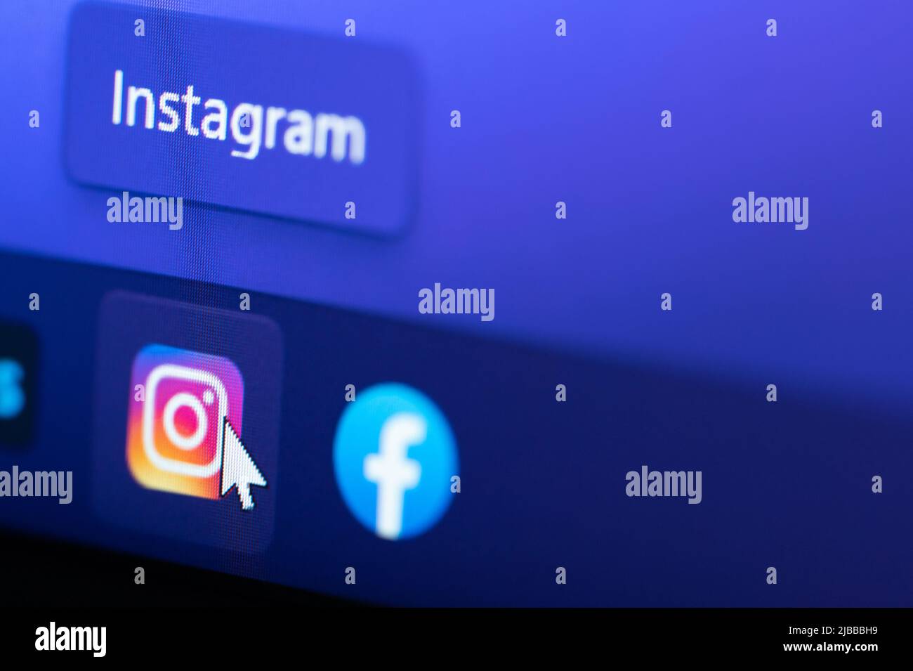 New york, USA - 3. juni 2022: Öffnen sie die instagram-Icon-App auf dem Computer-Menü-Bildschirm in der Nahaufnahme Stockfoto