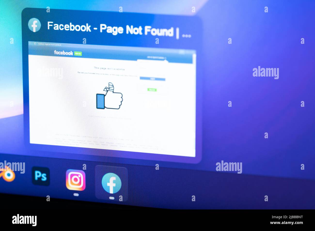 New york, USA - 3. juni 2022: Öffnen sie das facebook-App-Konto auf dem Bildschirm des Computermenüs in der Nahaufnahme Stockfoto