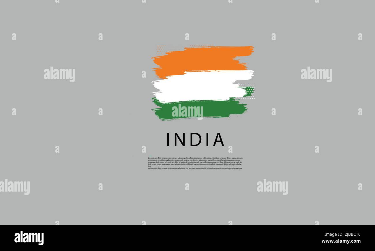 Indien Pinsel Flagge Vektor-Design Stock Vektor
