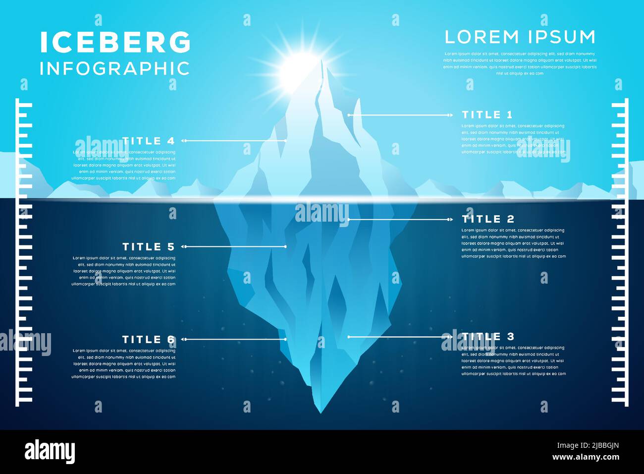 Iceberg Infografik Illustration Vorlage Stock Vektor