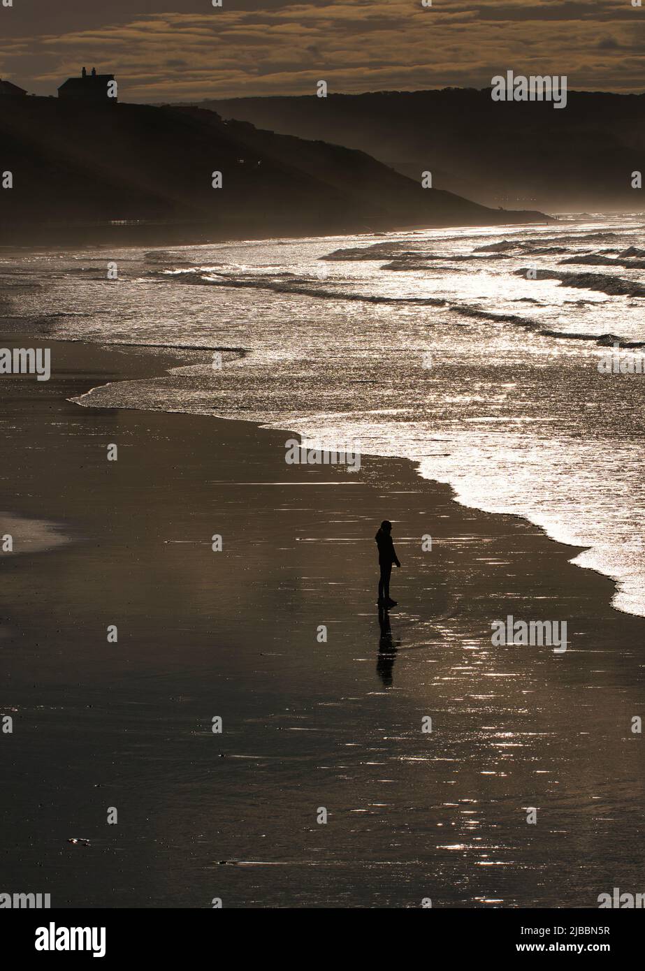 Whitby Beach an der Küste von Yorkshire Stockfoto