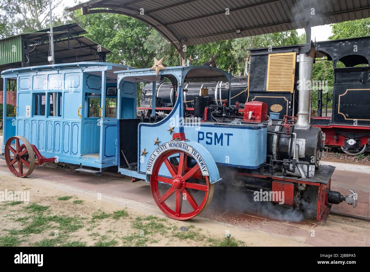 Patiala State Monorail (PSMT). Es wurde 1977 in das National Rail Museum, New Delhi, gebracht. Stockfoto