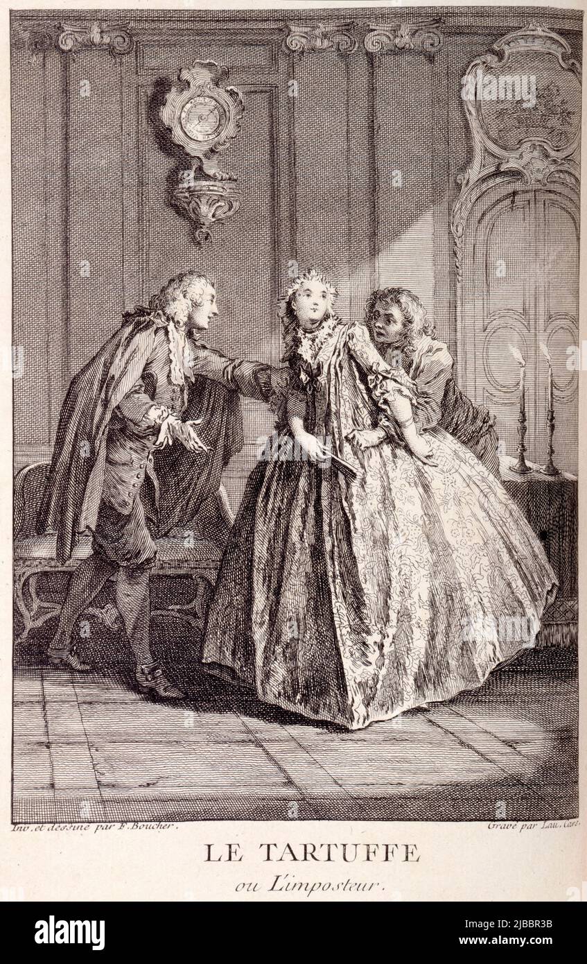 Oeuvres de Molière. Band 4. Illustrations de François Boucher - 1643 - 1673 -Le tartuffe ou L'imposteur Stockfoto