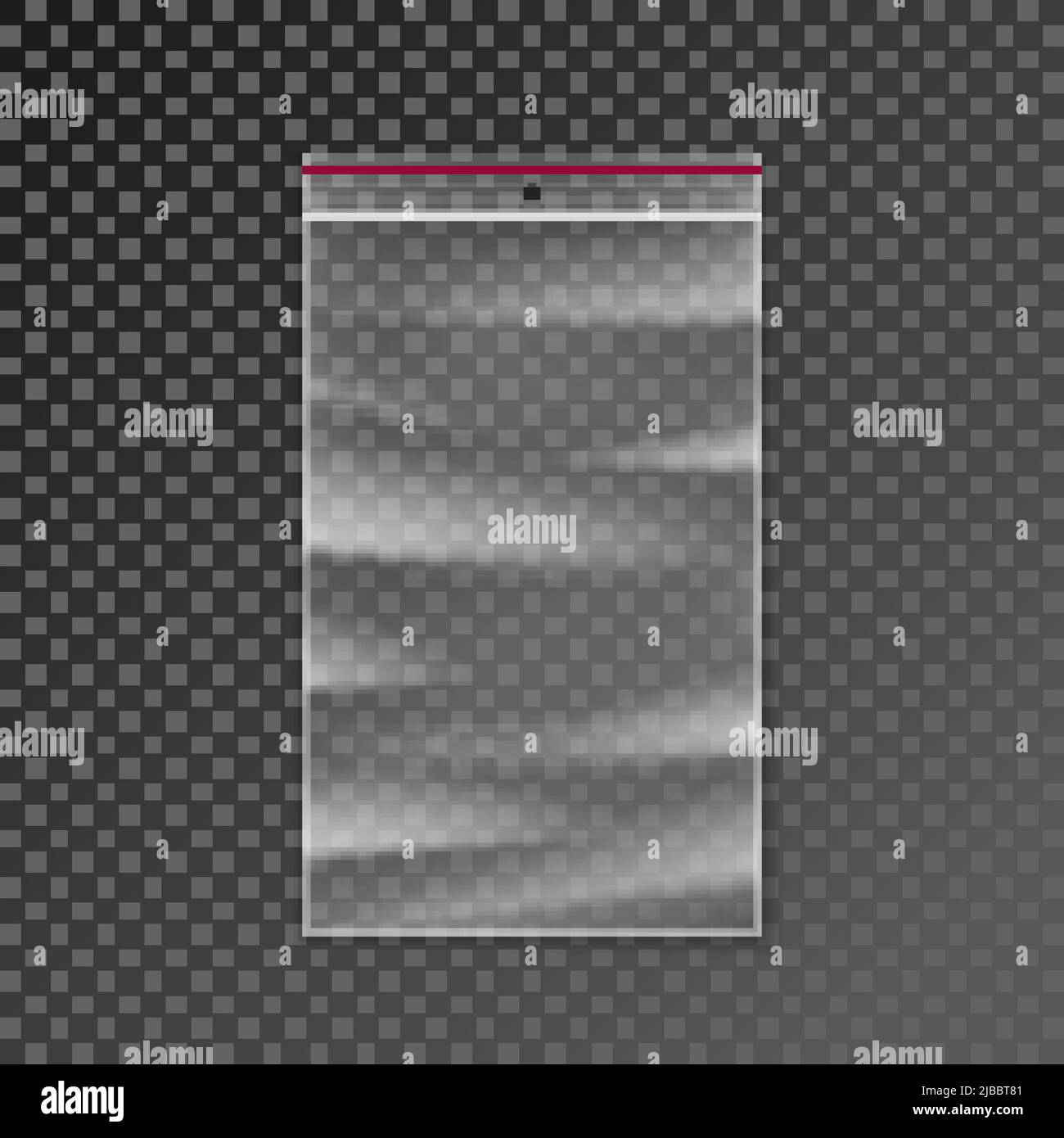 Reißverschlussbeutel aus Kunststoff transparent. Sauber mockup Reißverschluss Paket und Verpackung Reißverschluss Tasche isoliert auf Hintergrund. Vektorgrafik Stock Vektor