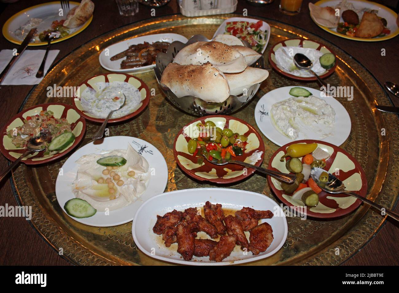 Jordanische Mezze-Küche Stockfoto
