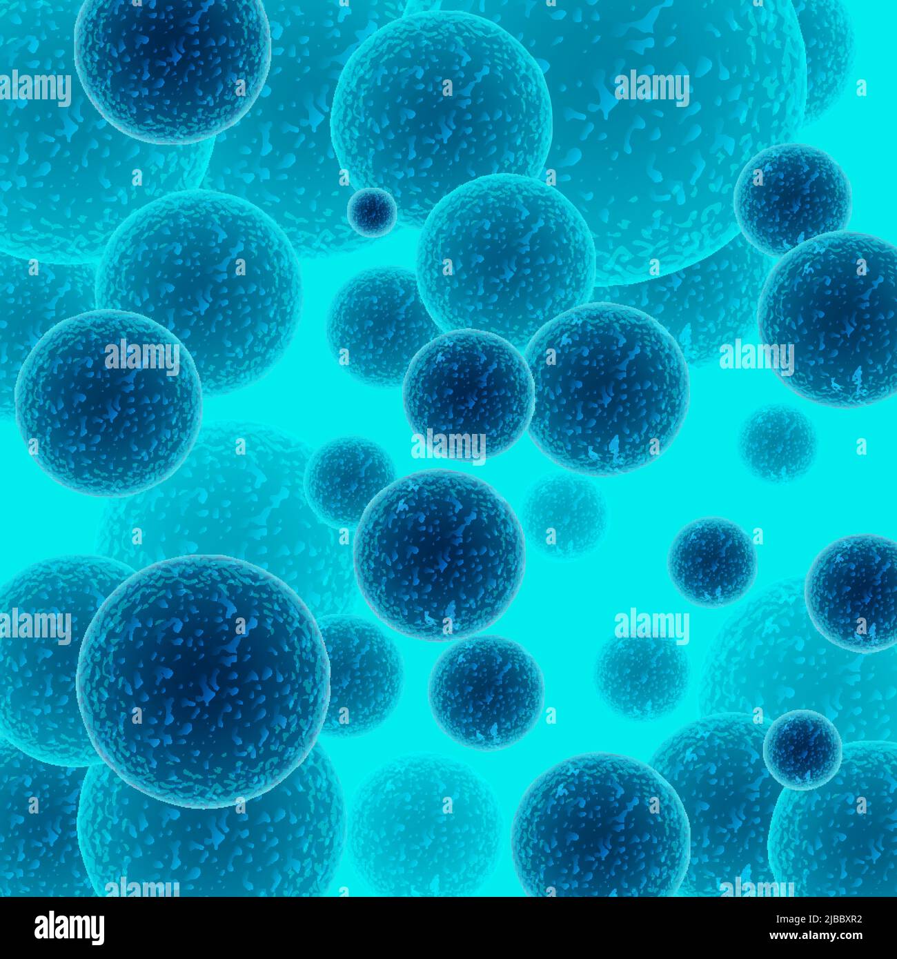 Vektor abstrakt Kugel blau Kokken Bakterienzellen Konzept Stock Vektor