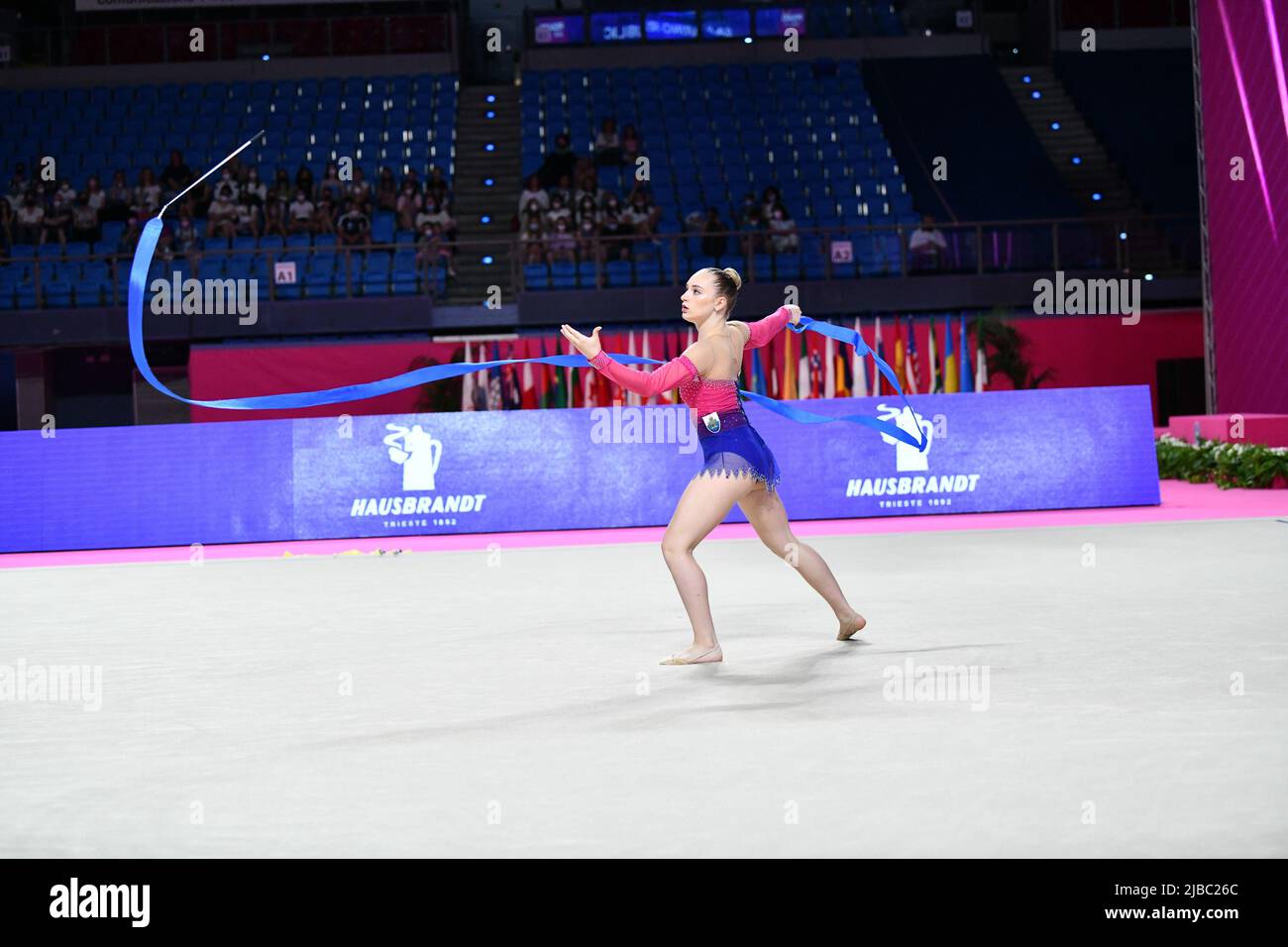 Matilde Tamagnini (SMR) während der rhythmischen Gymnastik FIG World Cup 2022, Gymnastik in Pesaro, Italien, Juni 03 2022 Stockfoto