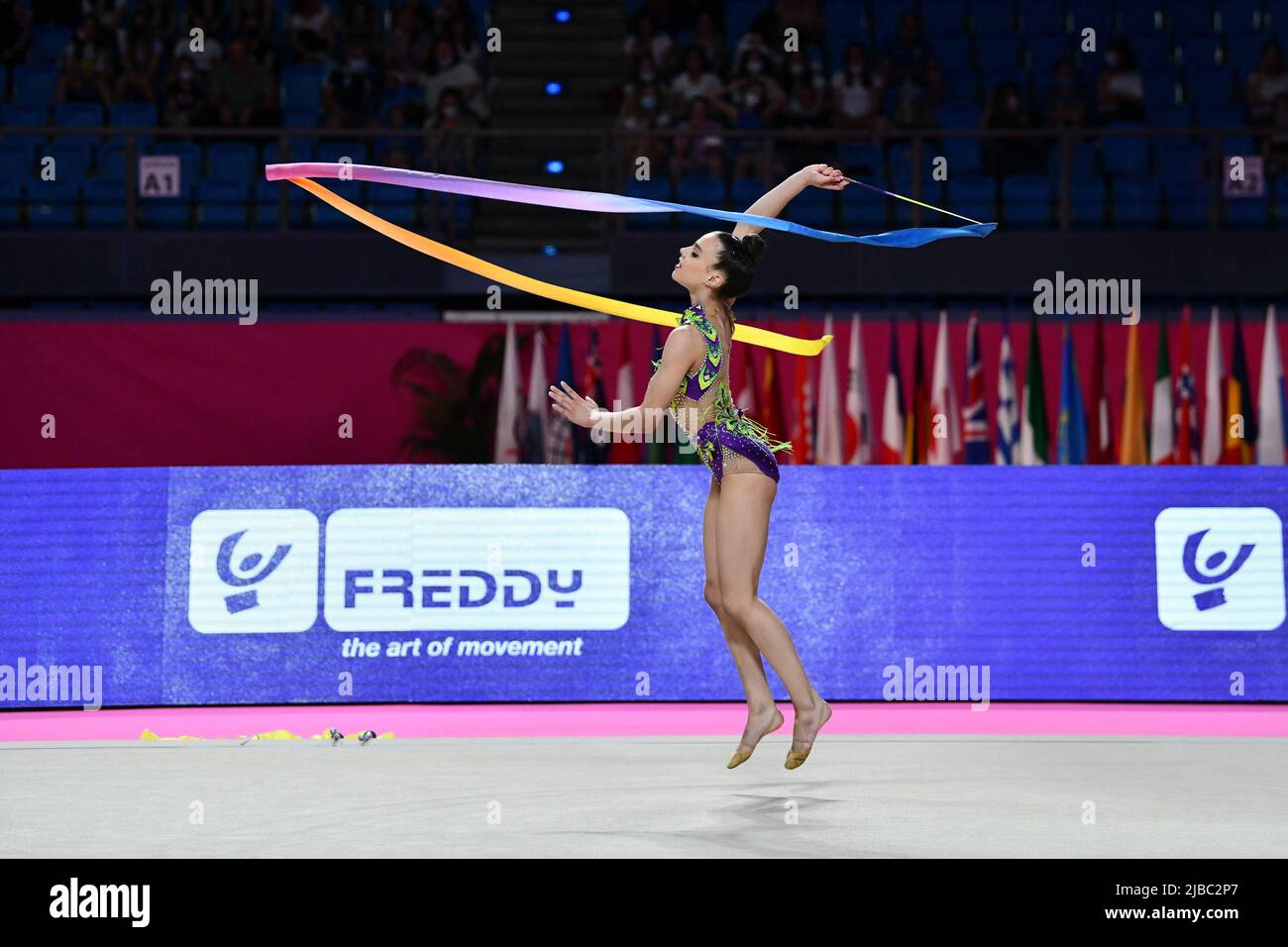 Lytra Panagiota (GRE) während der rhythmischen Gymnastik FEIGE World Cup 2022, Gymnastik in Pesaro, Italien, Juni 03 2022 Stockfoto