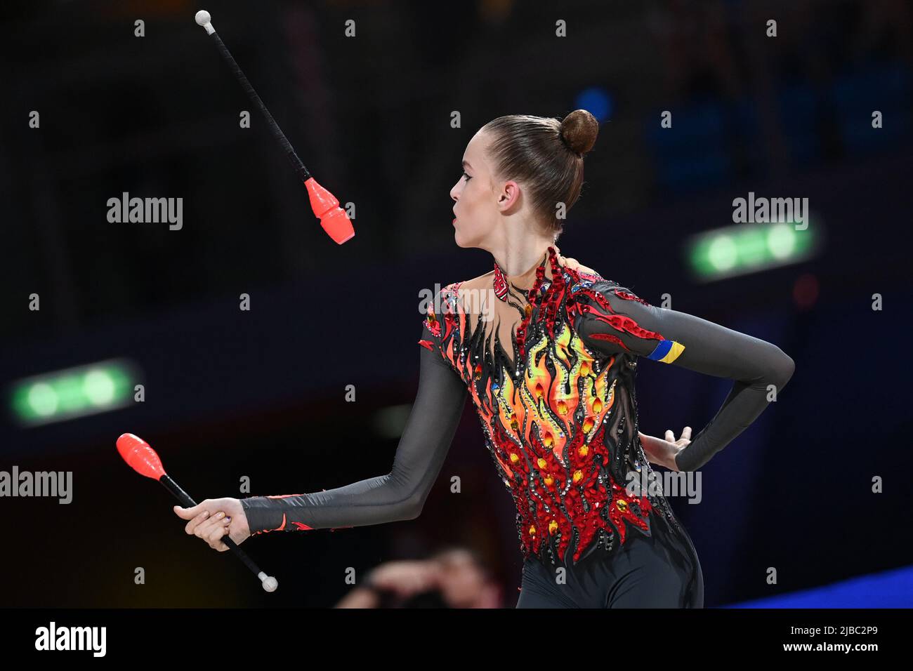 Melaniia Tur (UKR) während der rhythmischen Gymnastik FEIGE World Cup 2022, Gymnastik in Pesaro, Italien, Juni 03 2022 Stockfoto