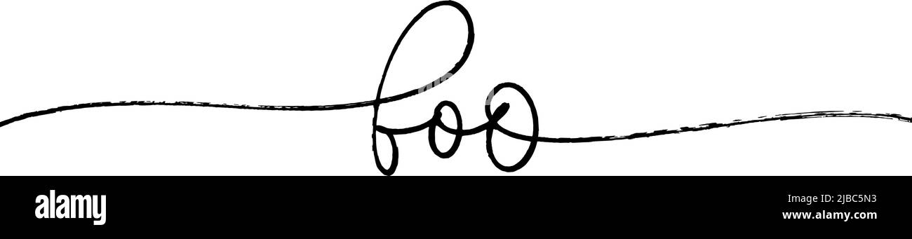 Boo monoline schwarz handgezeichneter Vektortext. Stock Vektor