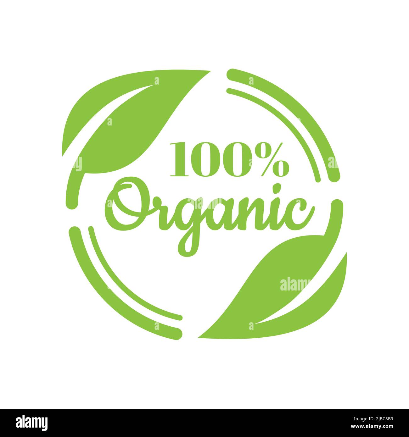 100 % organisches, farbenfrohes Vektoretikett. Produktstempel, Aufkleber oder Abzeichen. Stock Vektor