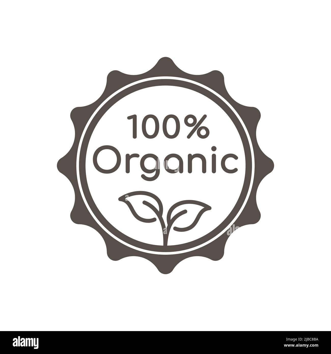 100 % organisches, farbenfrohes Vektoretikett. Produktstempel, Aufkleber oder Abzeichen. Stock Vektor