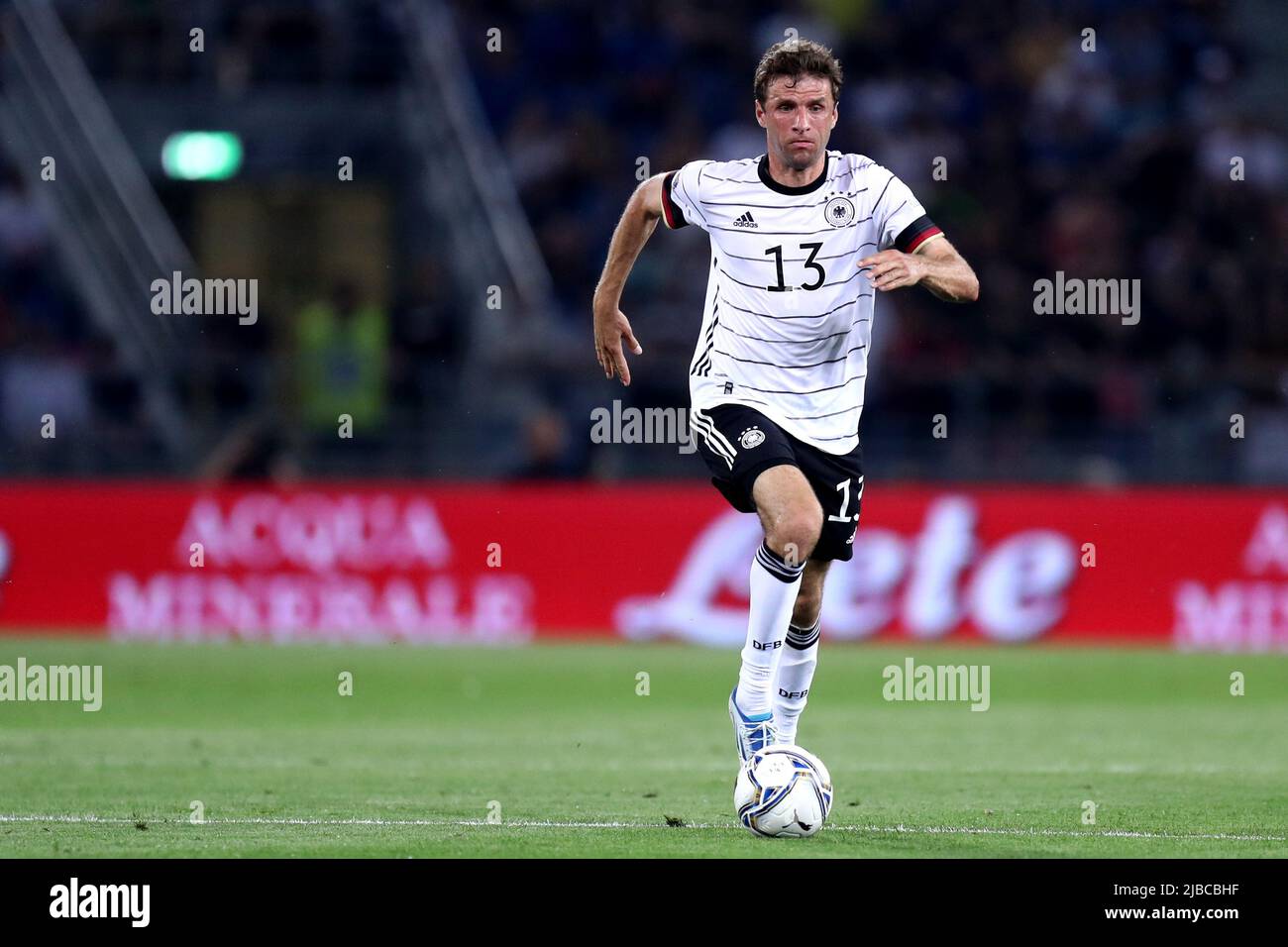 Thomas Muller aus Deutschland im Einsatz während des UEFA Nations League Group C-Spiels zwischen Italien und Deutschland im Stadio Dall'Ara am 4. Juni 2022 in Bologna, Italien. Stockfoto