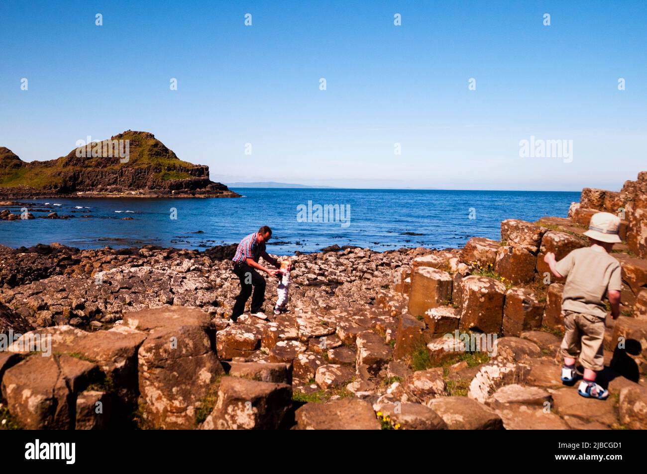 Das Weltkulturerbe Giant's Causeway in Nordirland. Stockfoto