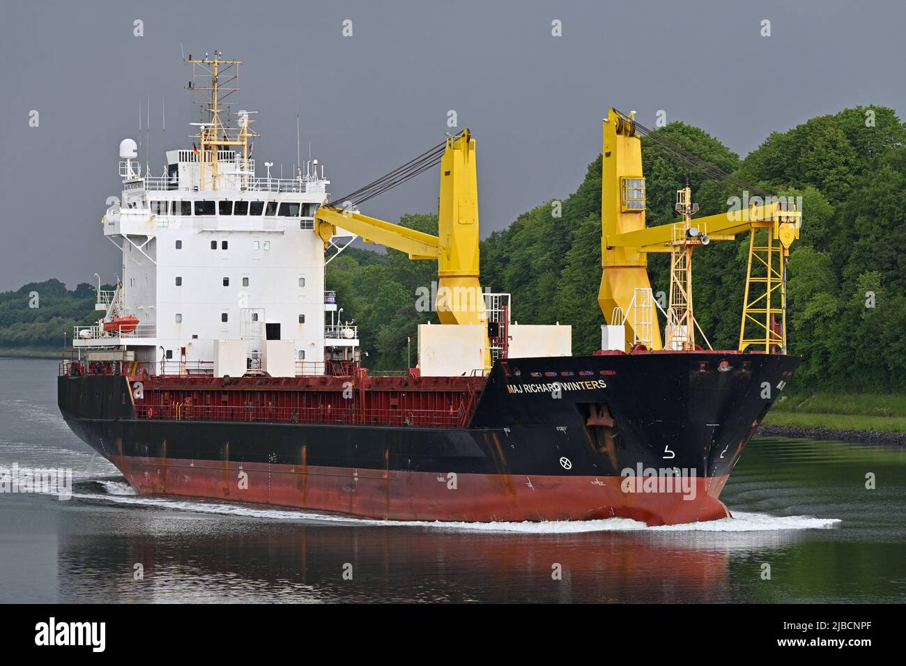 MAJ RICHARD ÜBERWINTERT DEN NORD-Ostsee-Kanal Stockfoto