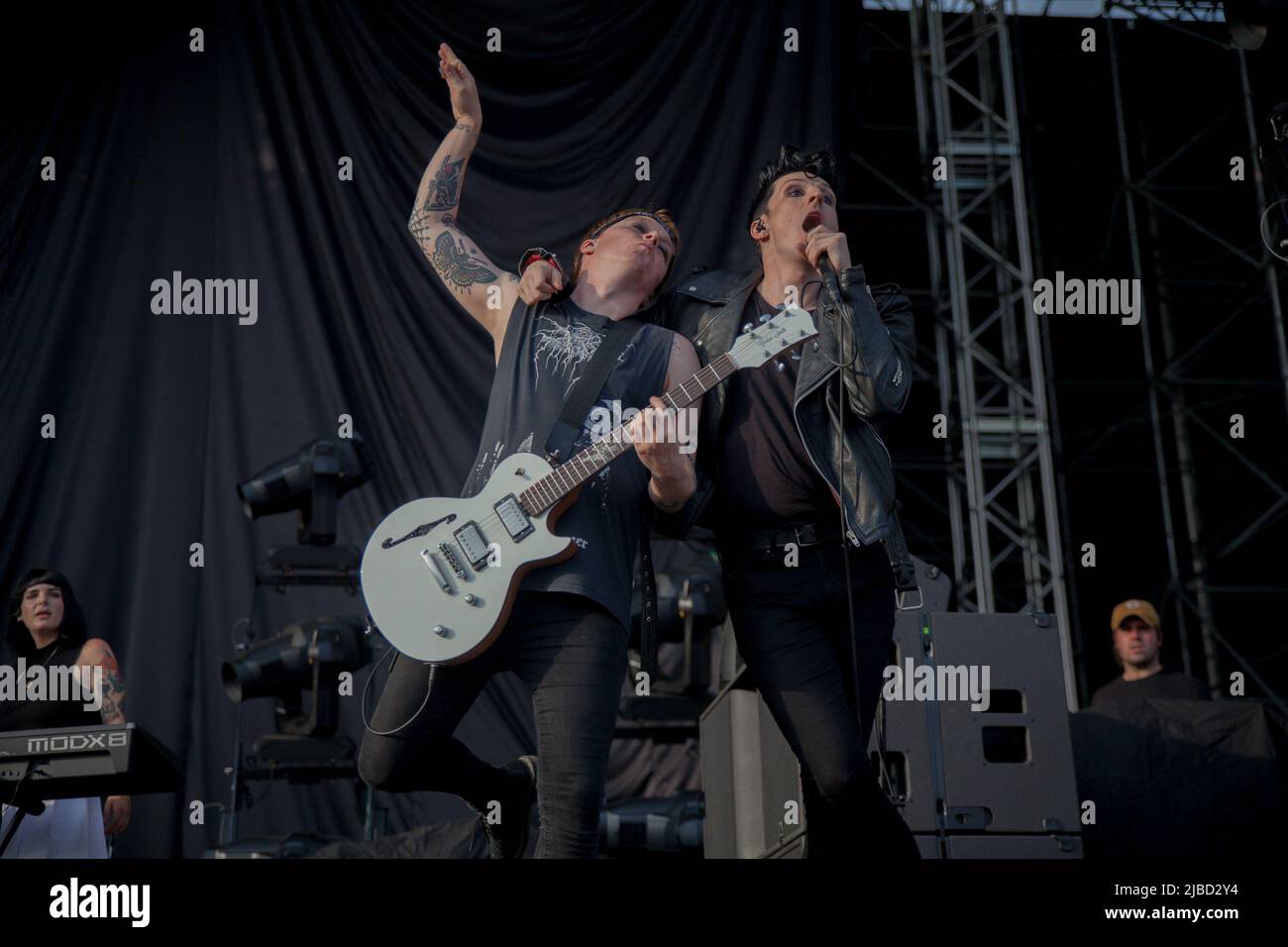 4. Juni 2022, Bologna, Emilia-Romagna, Italien: Die Bands Barns Courtney, Creeper und Stracrawler haben das Konzert von My Chemical Romance im Bologna Sonic Park 2022 eröffnet. (Bild: © Carlo Verbani/Pacific Press via ZUMA Press Wire) Stockfoto