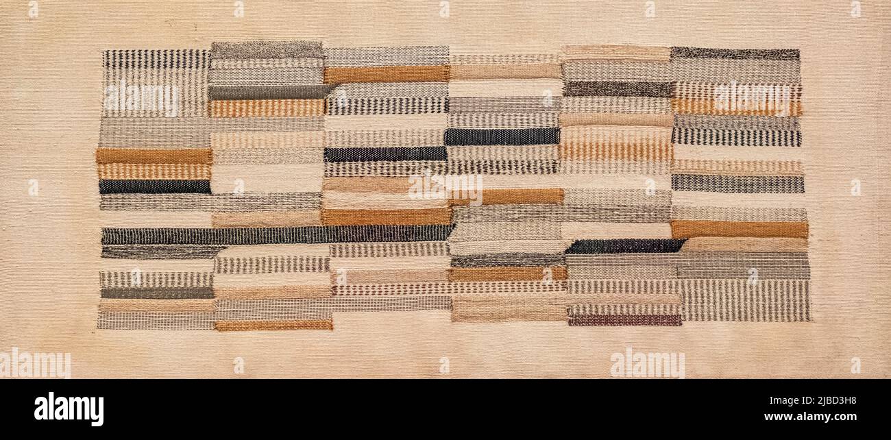 Zwei, Anni Albers, 1952, Viskose, Leinen, Baumwolle, Bauhaus Stockfoto