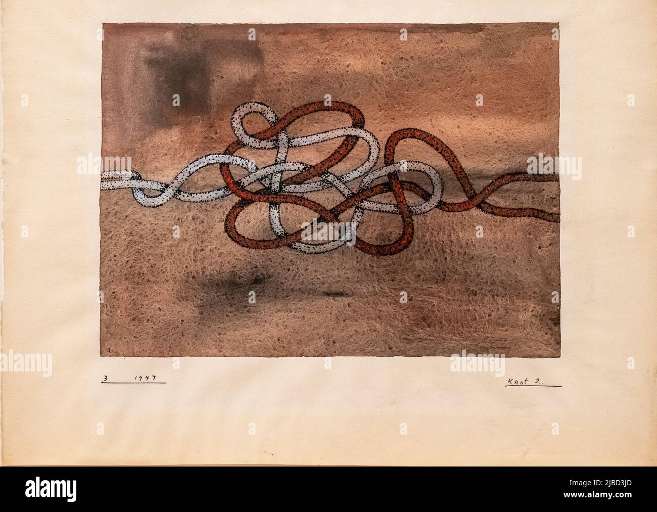 Knoten 2, Anni Albers, 1947, Gouache auf Papier, Bauhaus Stockfoto