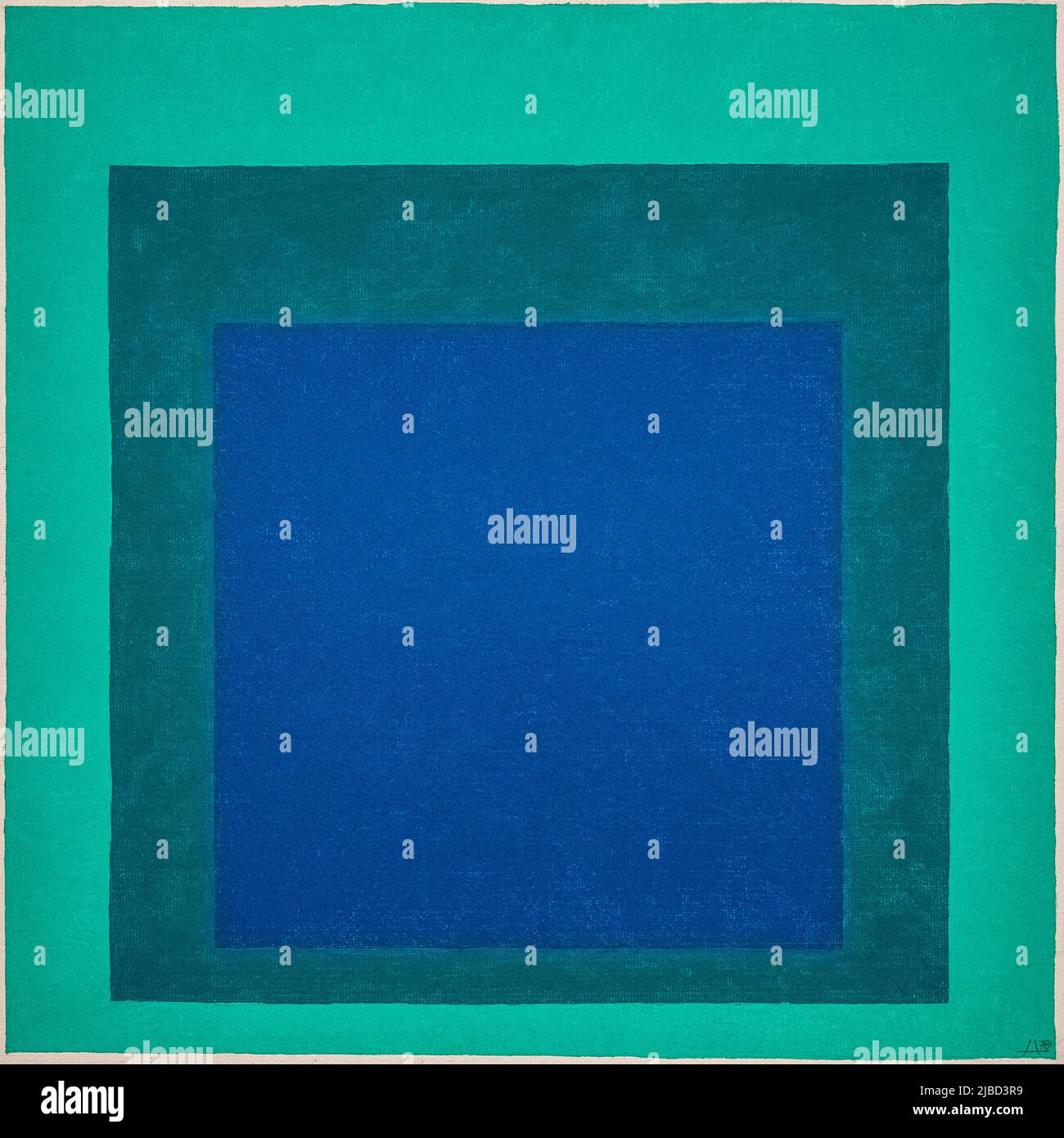 Farbstudie zur Hommage an den Platz, 1955, Öl auf Masonit, Josef Albers, Bauhaus Stockfoto
