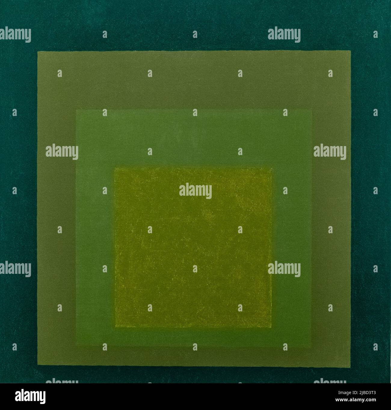 Farbstudie zur Hommage an den Platz, auf der Hut , 1952 , Öl auf Masonit , Josef Albers, Bauhaus Stockfoto