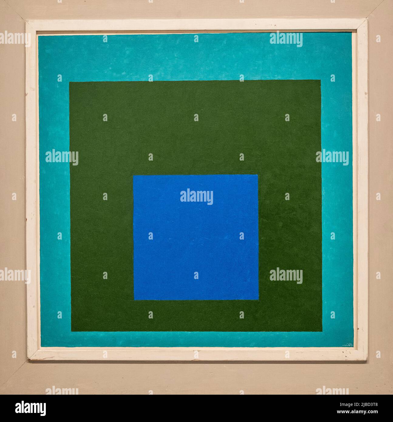 Farbstudie zur Hommage an den Platz, erneuerte Hoffnung, 1951, Öl auf Masonit, Josef Albers, Bauhaus Stockfoto