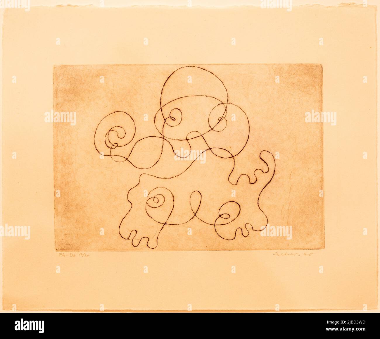 Eh-De, Josef Albers, 1940, trockene Spitze, Bauhaus Stockfoto