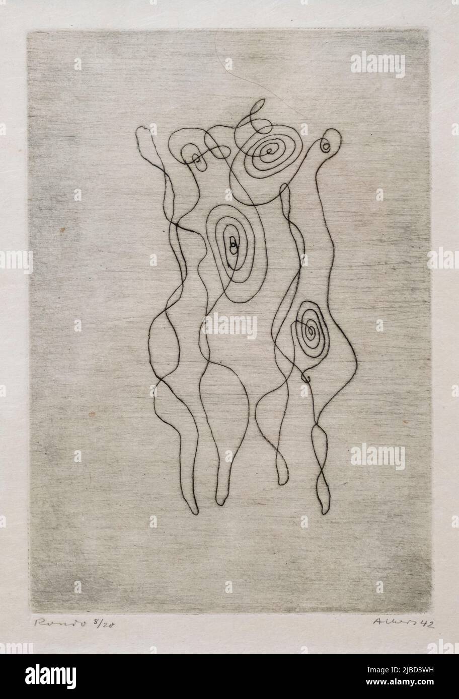 Josef Albers, Rondo, 1942, trockene Spitze, Bauhaus Stockfoto